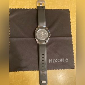 Nixon- The Rover Chrono- Black Silicone Strap Watch